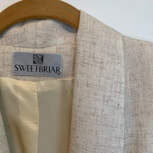 Vintage 80s Sweetbriar Linen Ivory Blazer - Picture 6 of 7